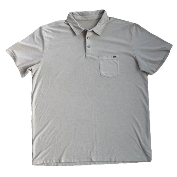 Vuori Other - Vuori Polo Shirt Mens 2XL XXL Cream Ace Performance Pocket Wicking Stretch Golf